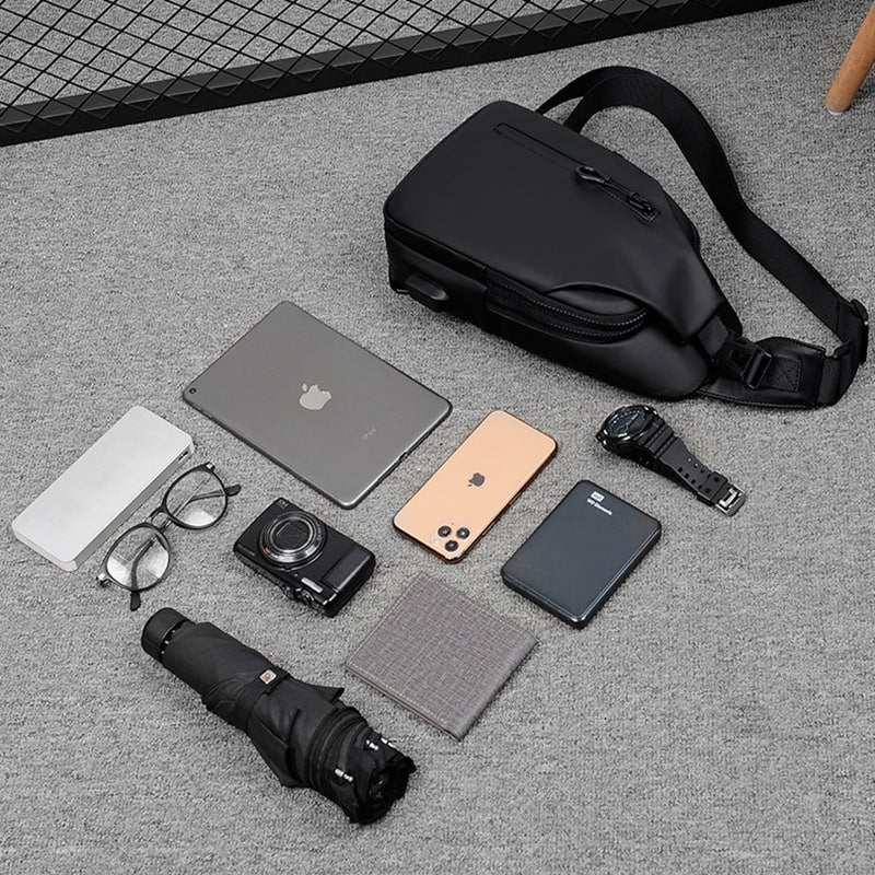 Sling Bag Crossbody Shoulder Chest Pack USB Port Leisure Travel - Image 2