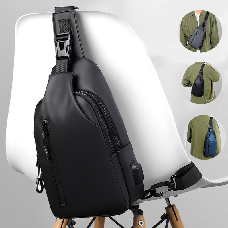Sling Bag Crossbody Shoulder Chest Pack USB Port Leisure Travel - Image 8