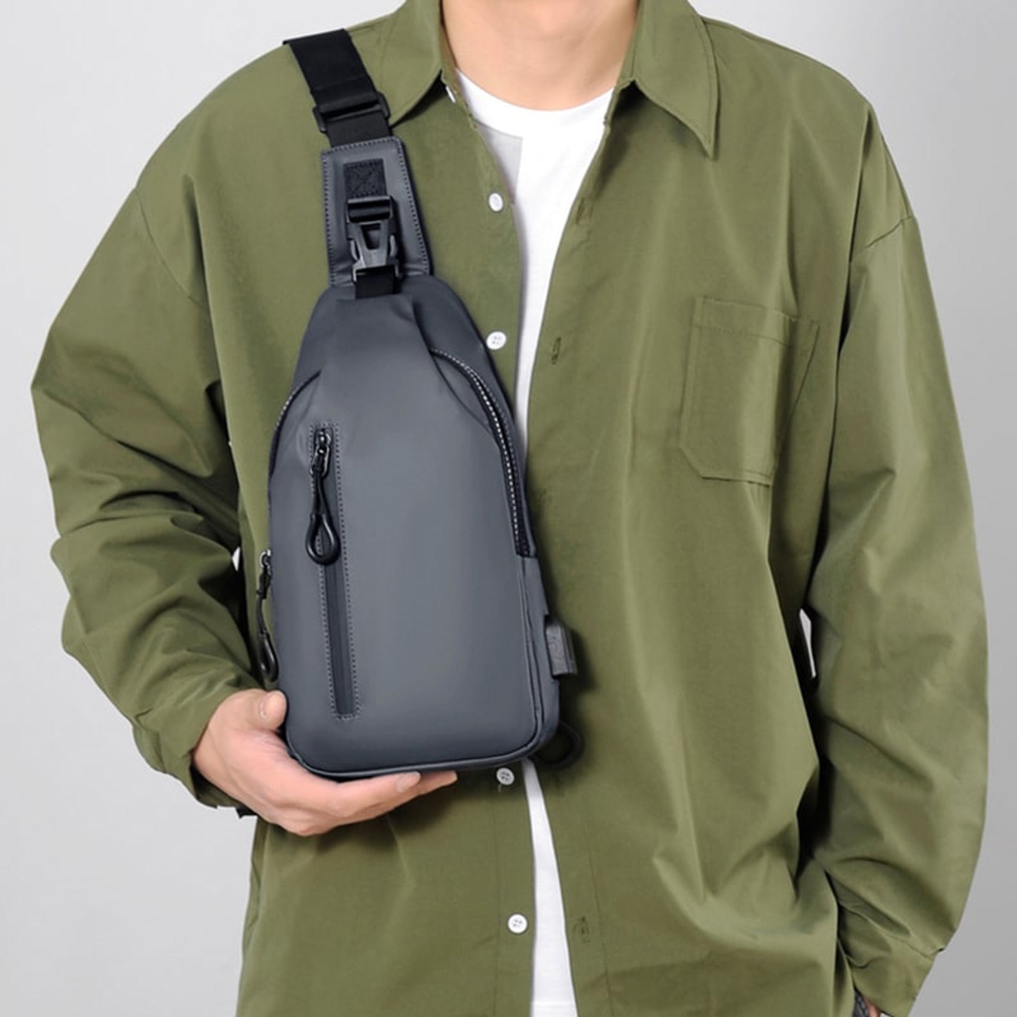 Sling Bag Crossbody Shoulder Chest Pack USB Port Leisure Travel - Image 6