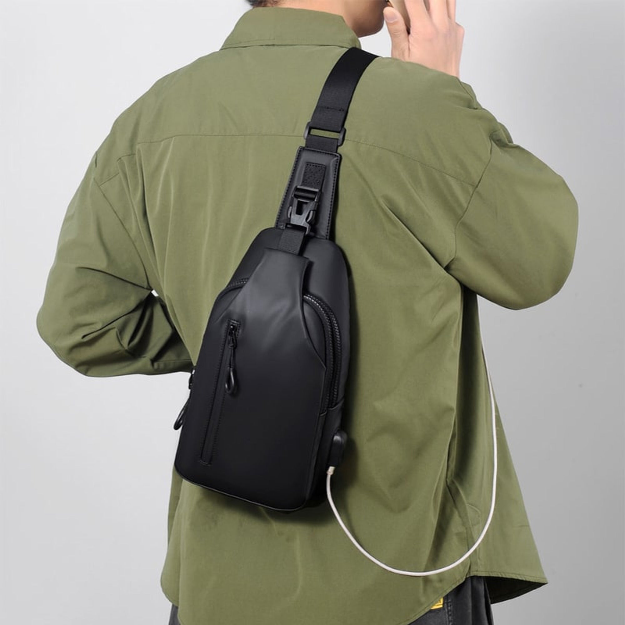 Sling Bag Crossbody Shoulder Chest Pack USB Port Leisure Travel - Image 5