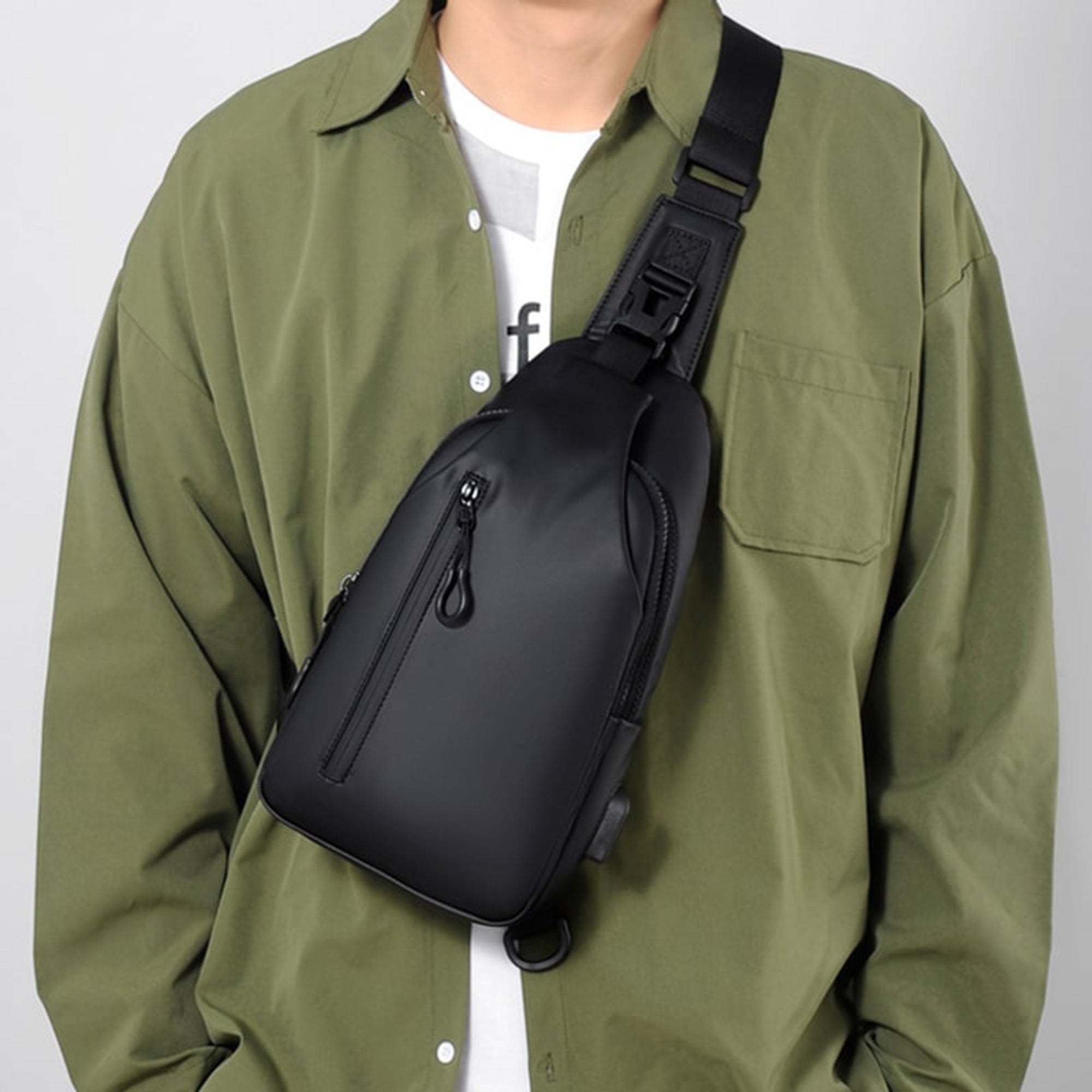 Sling Bag Crossbody Shoulder Chest Pack USB Port Leisure Travel - Image 9