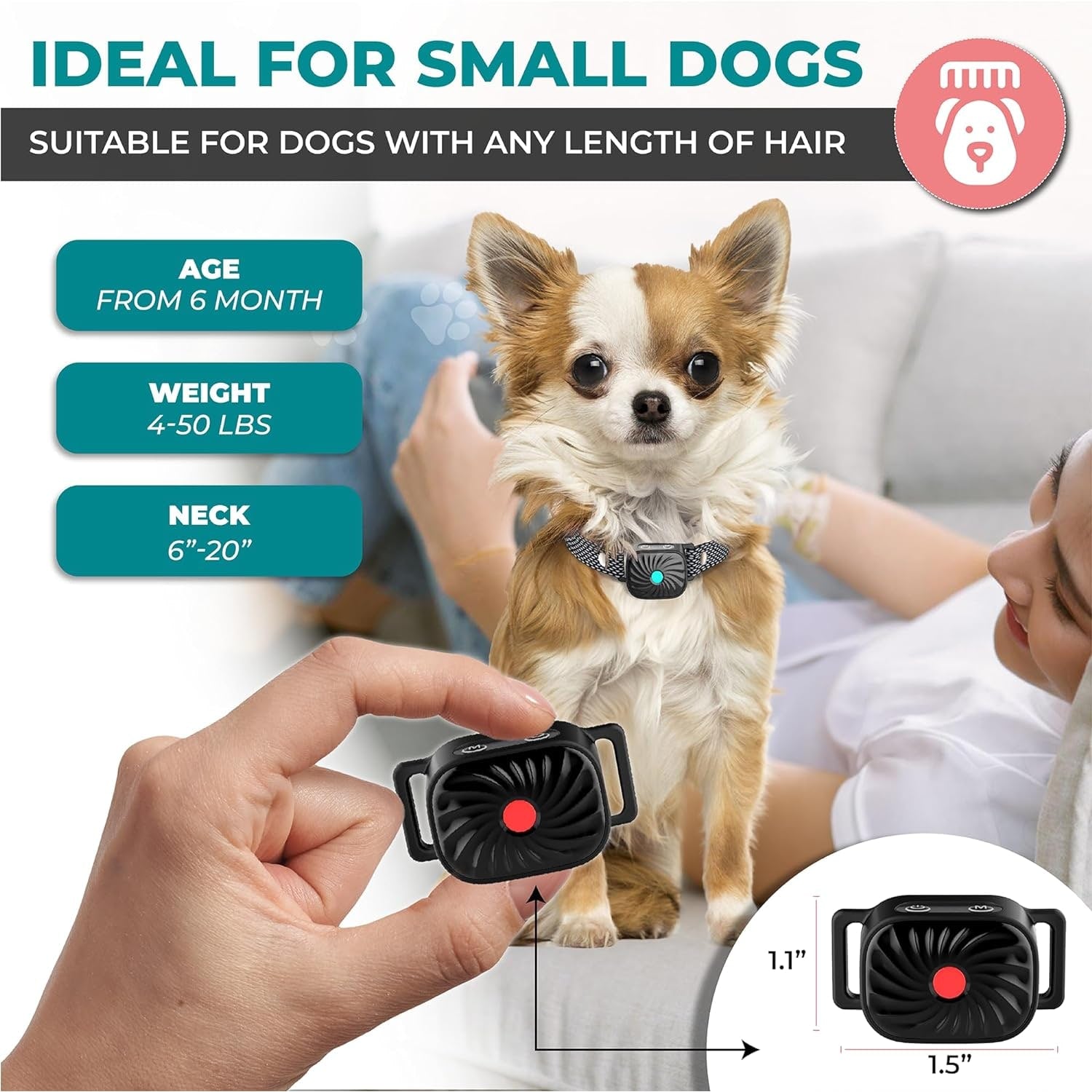 Small Dogs Dog Bark Collar Adjustable Waterproof Training Collar - Image 2