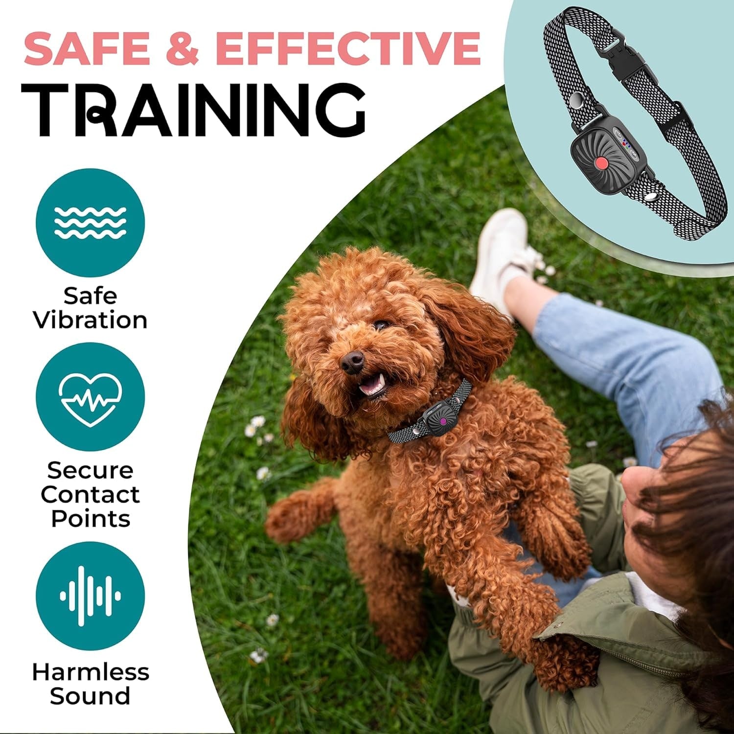 Small Dogs Dog Bark Collar Adjustable Waterproof Training Collar - Image 3