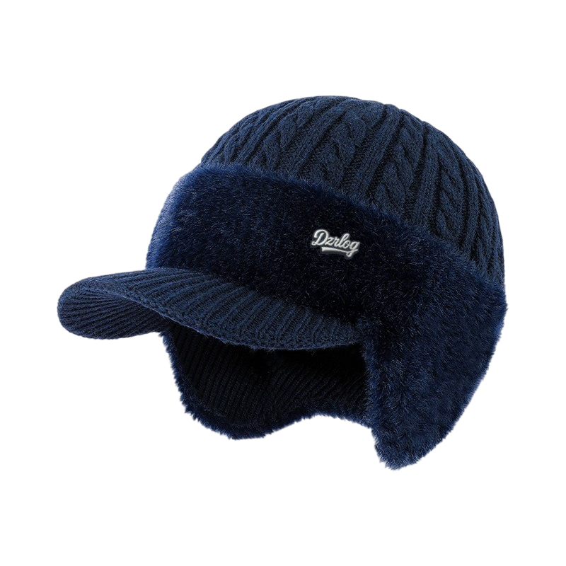 Snow Hat Aviator Knitted Faux Fur Trim Ear Flaps Hunter - Image 4