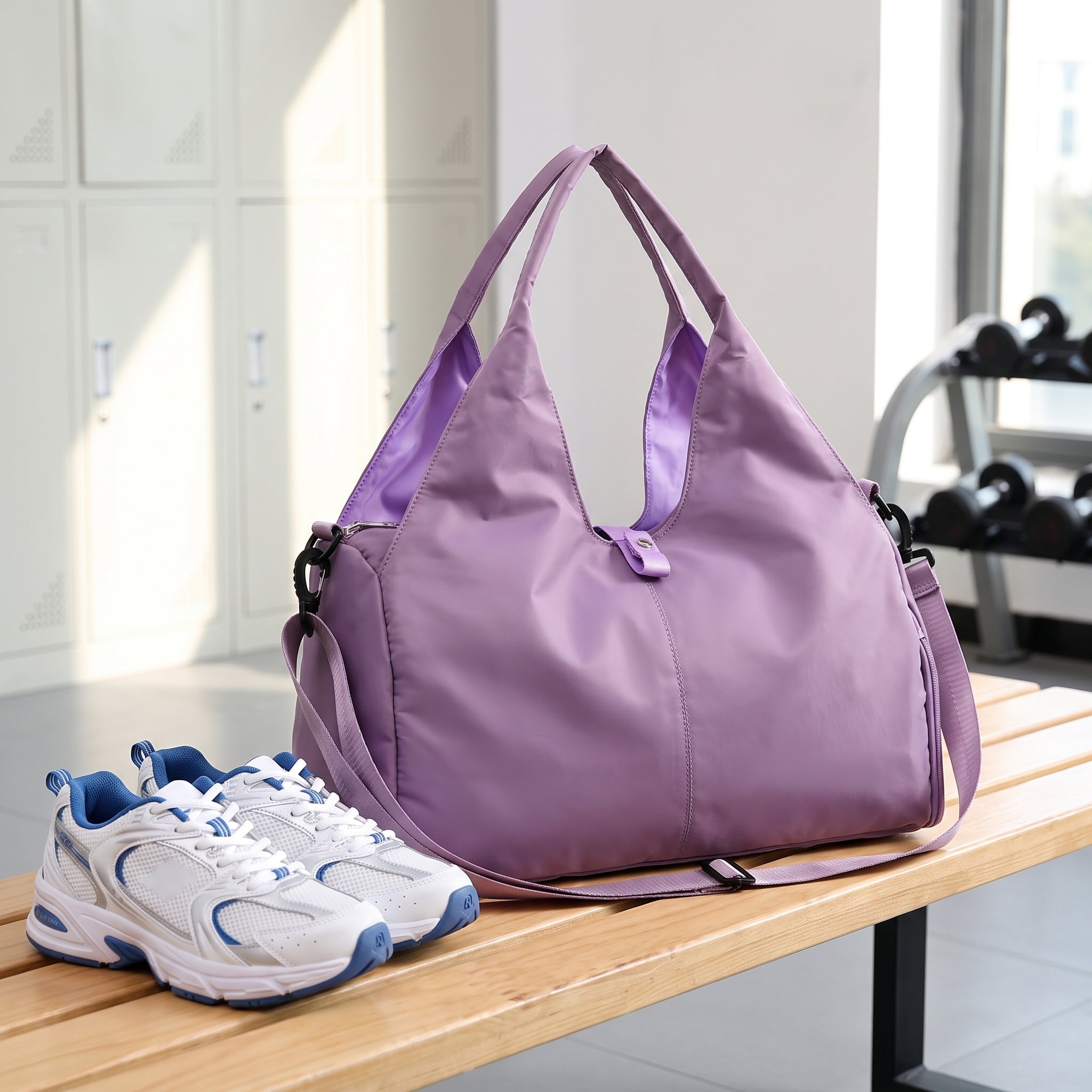 Women's Travel Bag Gym Bag Duffel Bag Sports Shoe Compartment Yoga Bag - scale
