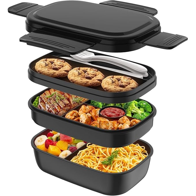 Stackable Bento Lunch Box | Matte Black - Image 1
