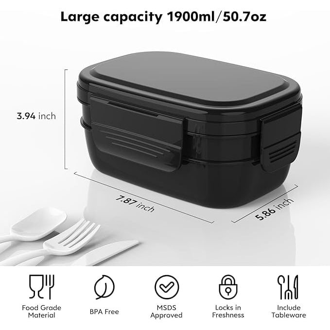 Stackable Bento Lunch Box | Matte Black - Image 5