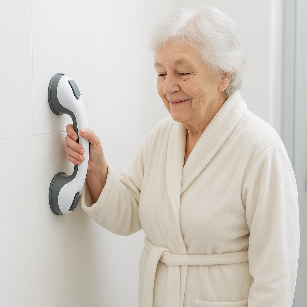 Suction Cup Grab Bar for Shower Curved Handle Suction Grab Bar - Image 2