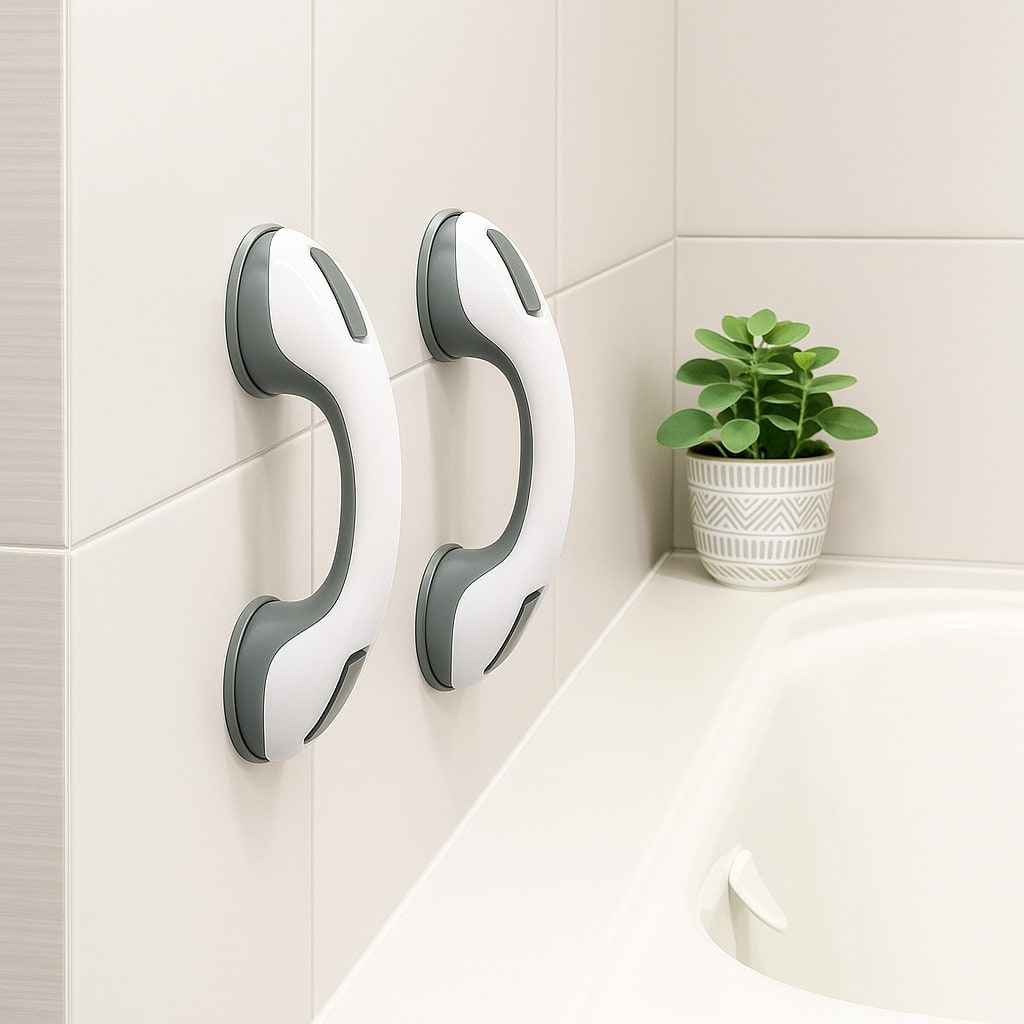 Suction Cup Grab Bar for Shower Curved Handle Suction Grab Bar - Image 3