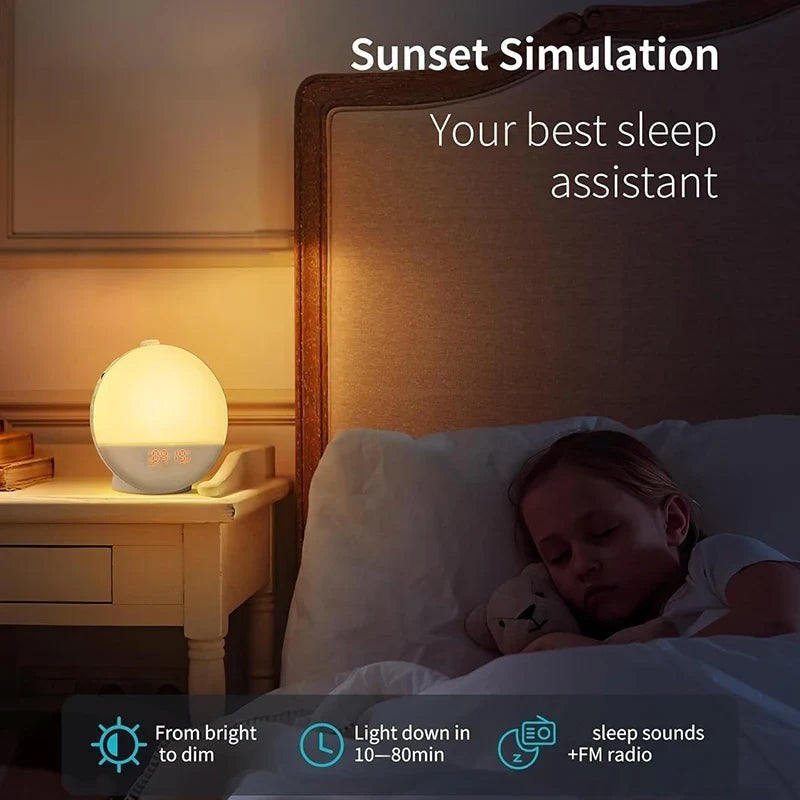Sunrise Alarm Clock, Bedside Wake-Up Light with Sunset Simulation & FM Radio — image 5