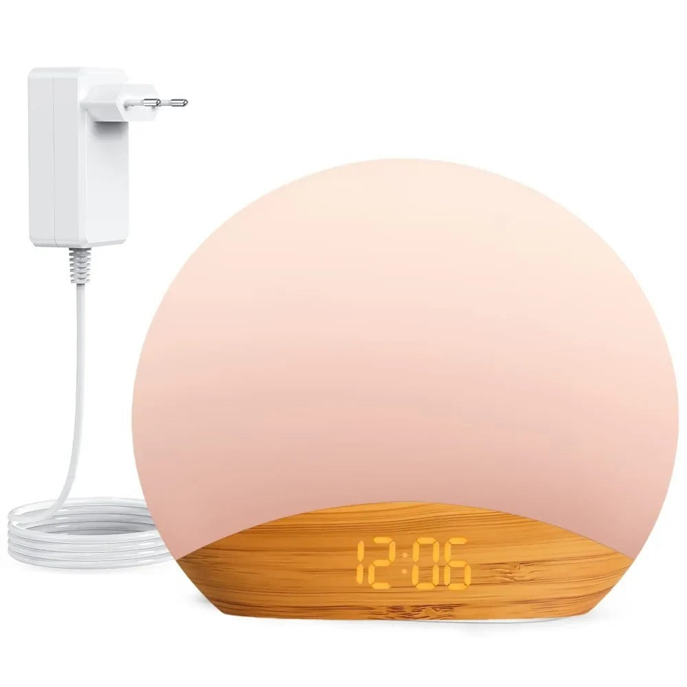 Sunrise Alarm Clock in Wood Grain with Sound Machine, 26 Sleep Sounds & Night Light — image 12