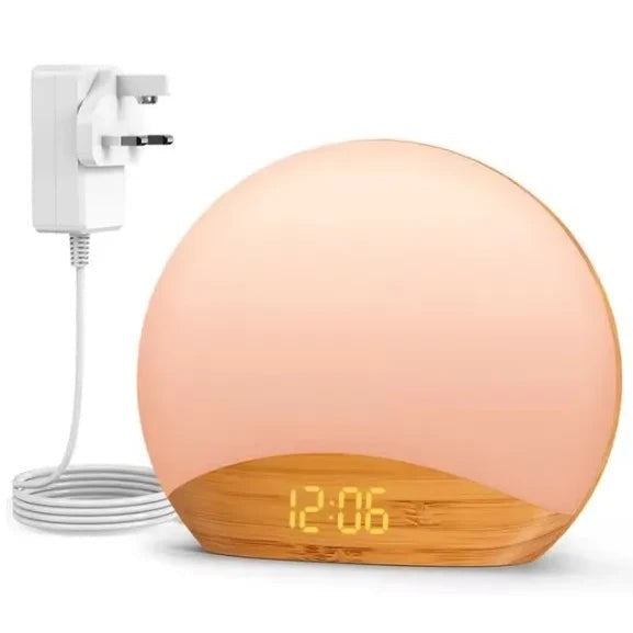 Sunrise Alarm Clock in Wood Grain with Sound Machine, 26 Sleep Sounds & Night Light — image 9