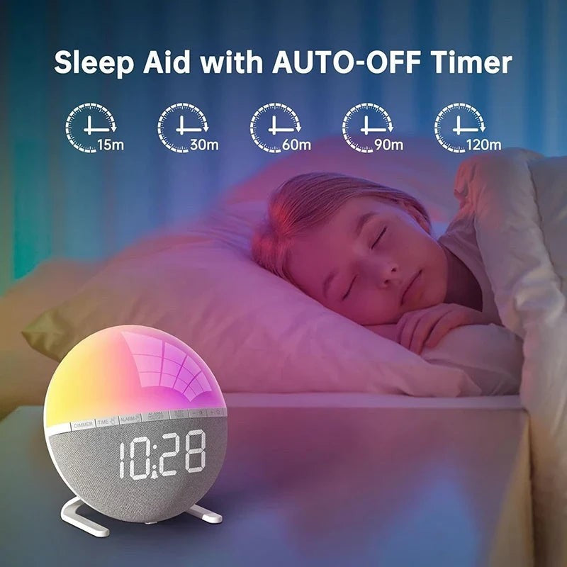 Sunrise Alarm Clock with Color Light & Natural Sounds, Bedside Wake-Up Desk Clock — image 4
