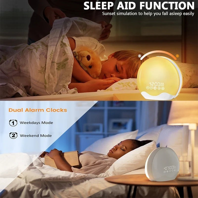 Sunrise Alarm Clock with Sleep Sounds & Color-Changing Awakening Light — image 2