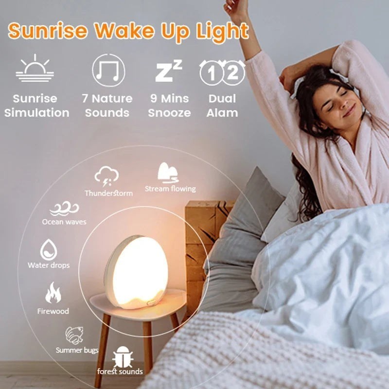Sunrise Alarm Clock with Sleep Sounds & Color-Changing Awakening Light — image 4