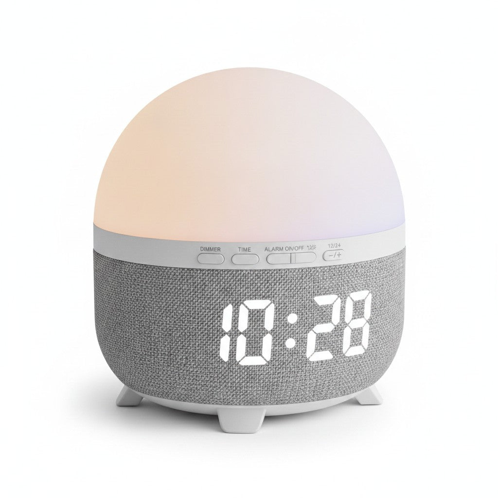 sunrise alarm clock product photo on white background