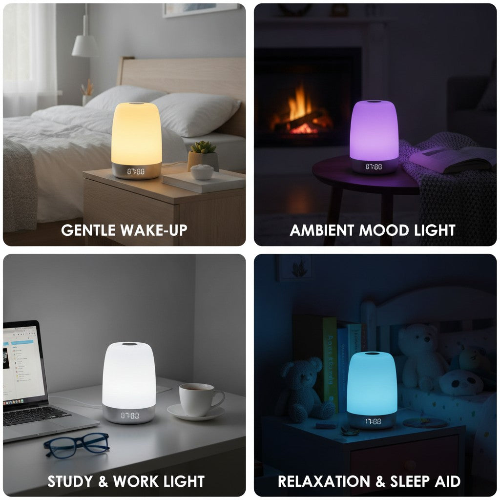Sunrise Alarm Clock Wake Up Light, 7 Wake-Up Sounds, Sunrise & Sunset Simulation Bedside Touch Lamp benefits