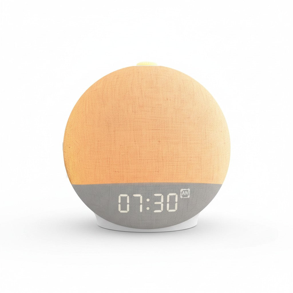 sunrise alarm clock product photo on white background