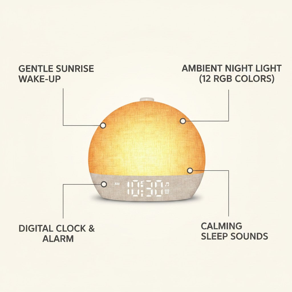 sunrise alarm clock key benefits and features