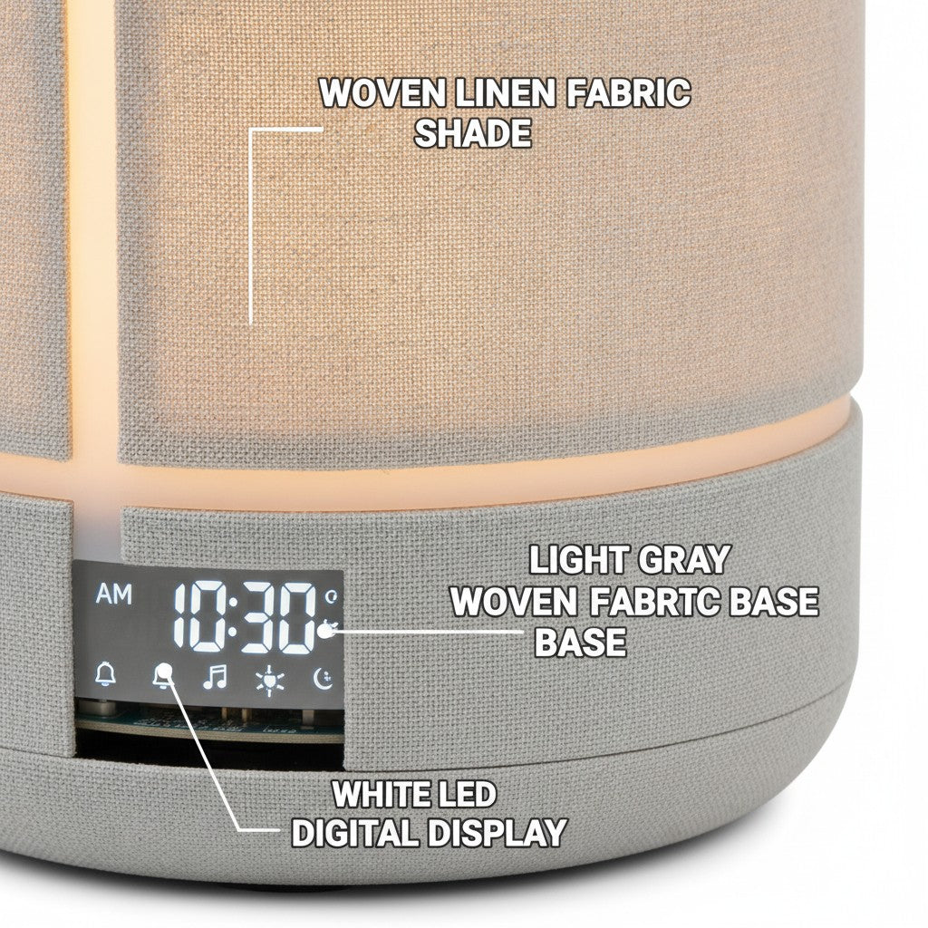 sunrise alarm clock close-up construction and materials