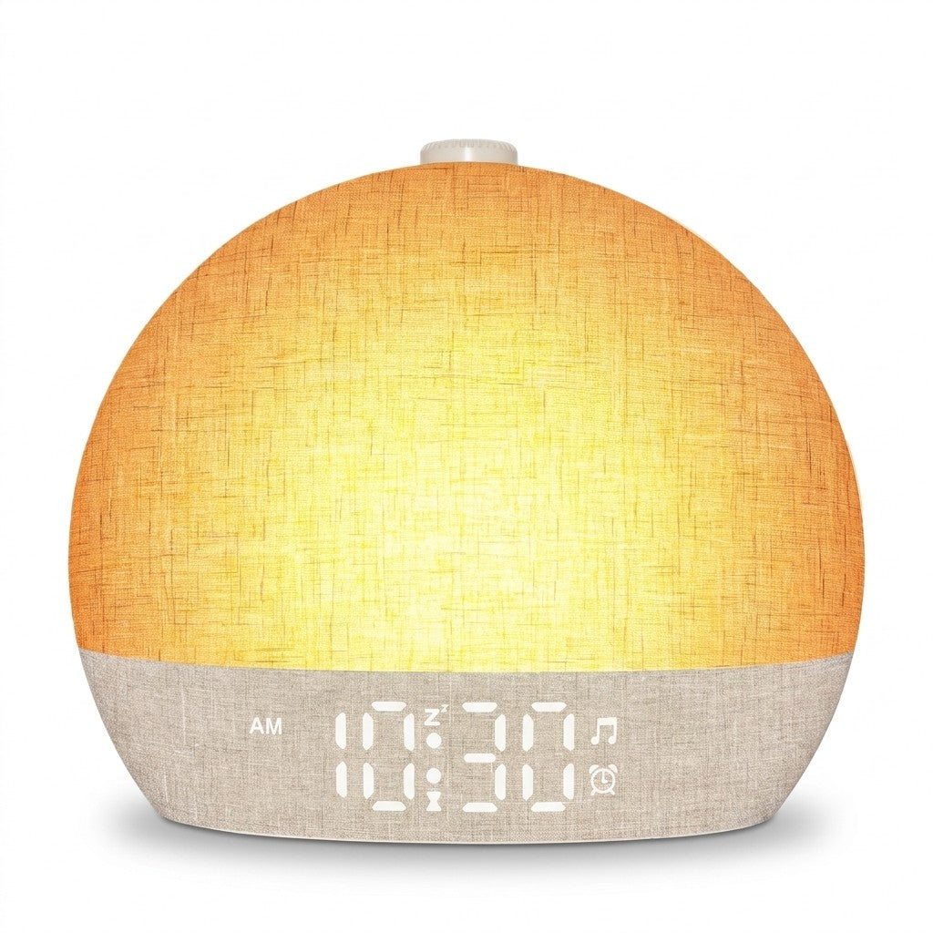 sunrise alarm clock product photo on white background