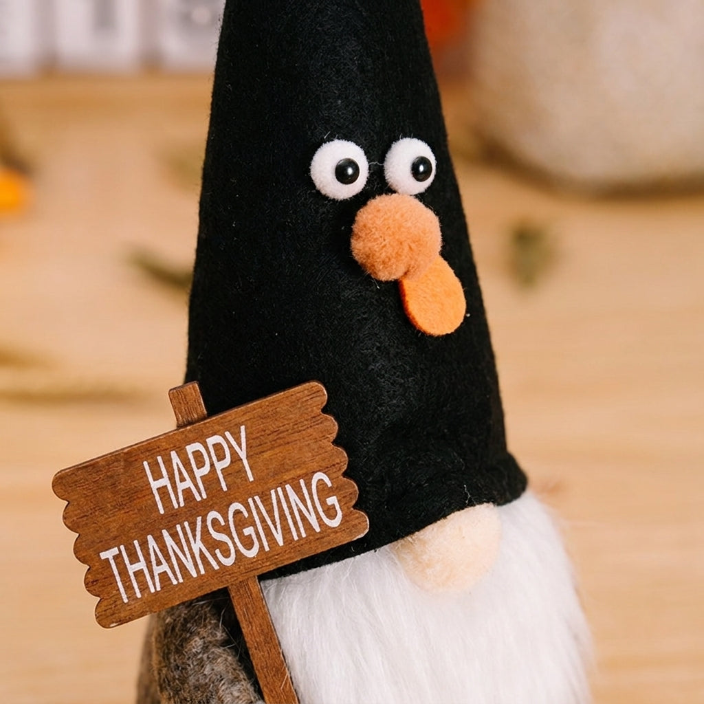 Thanksgiving Decorations Happy Thanksgiving Fall Gnome Plush Figures - detail