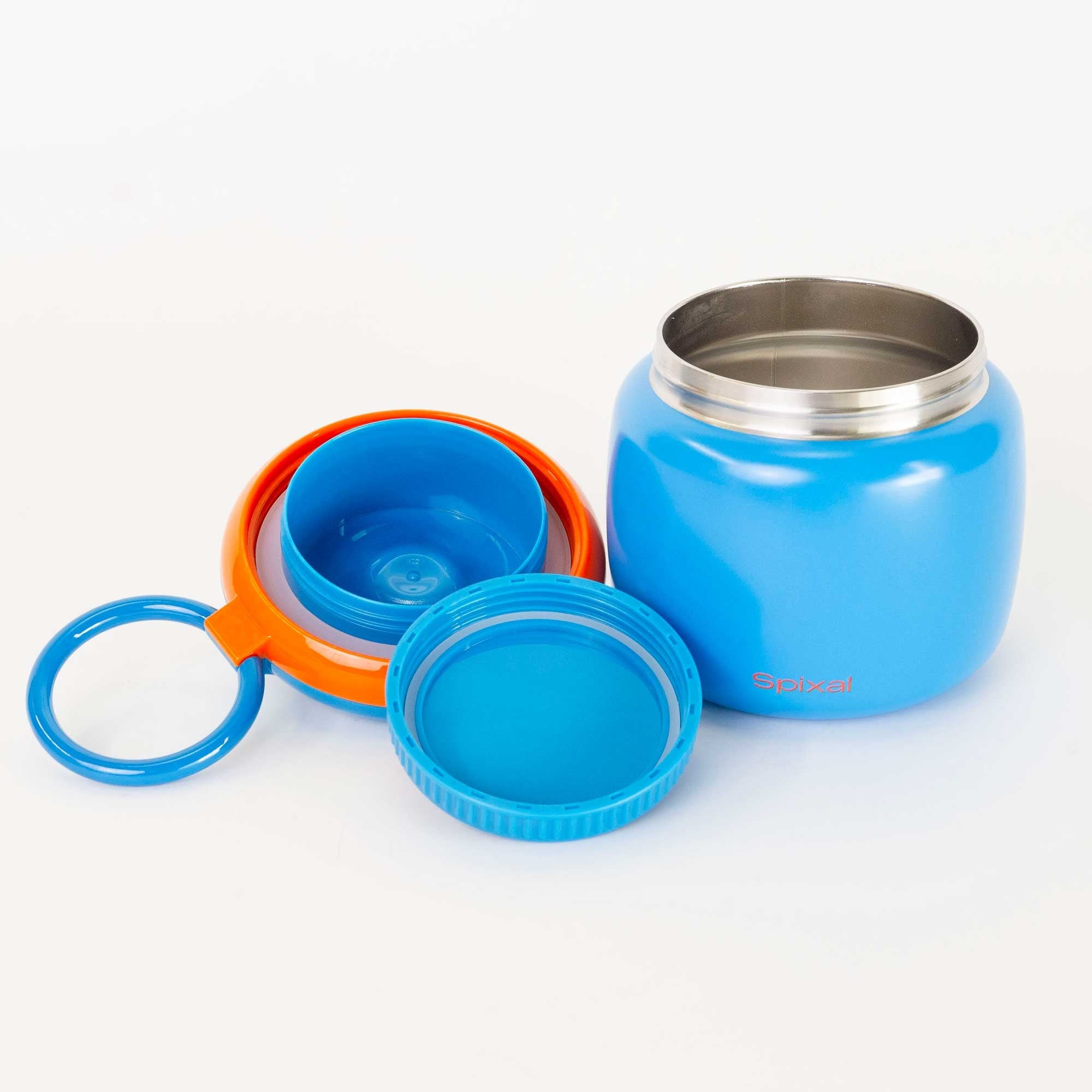 Thermos Food Container Wall Insulated Blue Orange Insulated Food Jar - Image 7