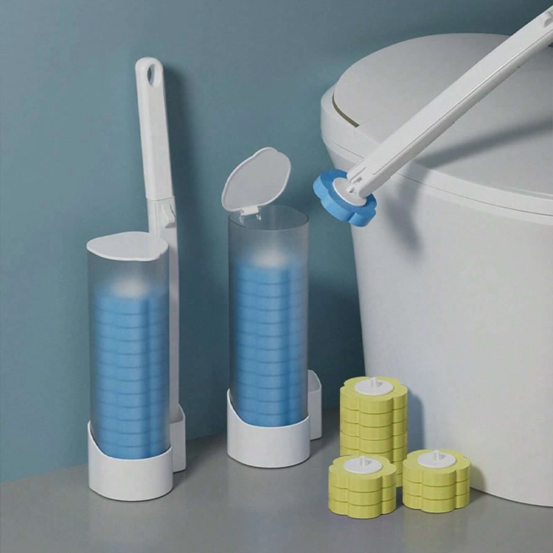Toilet Cleaning Disposable Toilet Brush Holder Push Button Design - Image 11