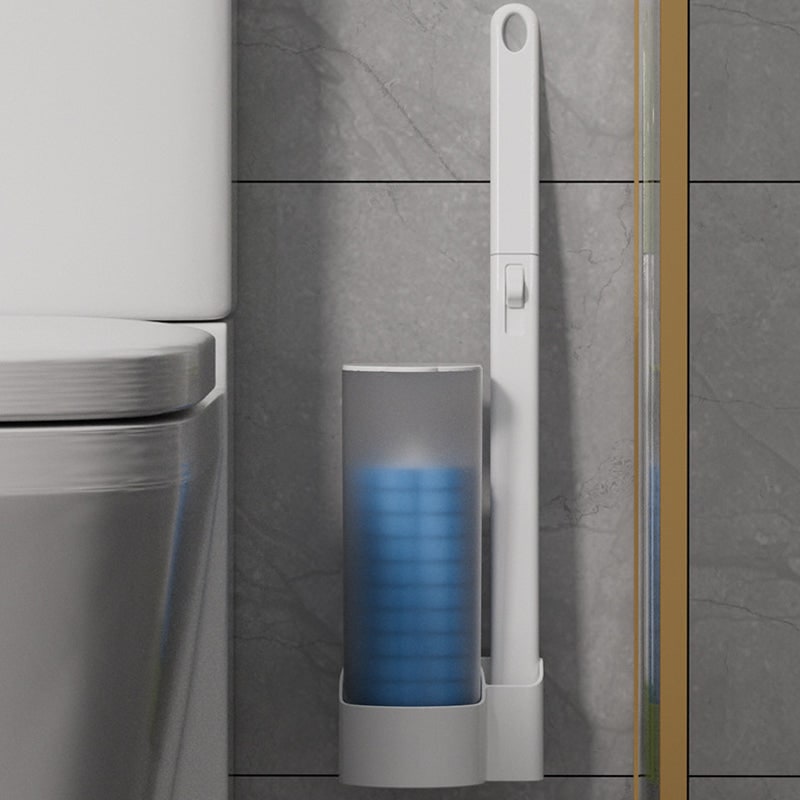Toilet Cleaning Disposable Toilet Brush Holder Push Button Design - Image 13