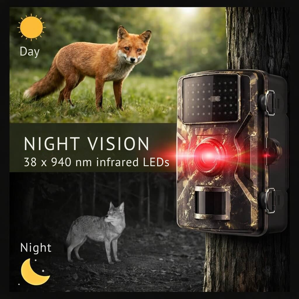 Trail Camera Night Vision Video Camera Outdoor Surveillance Camera - Image 4