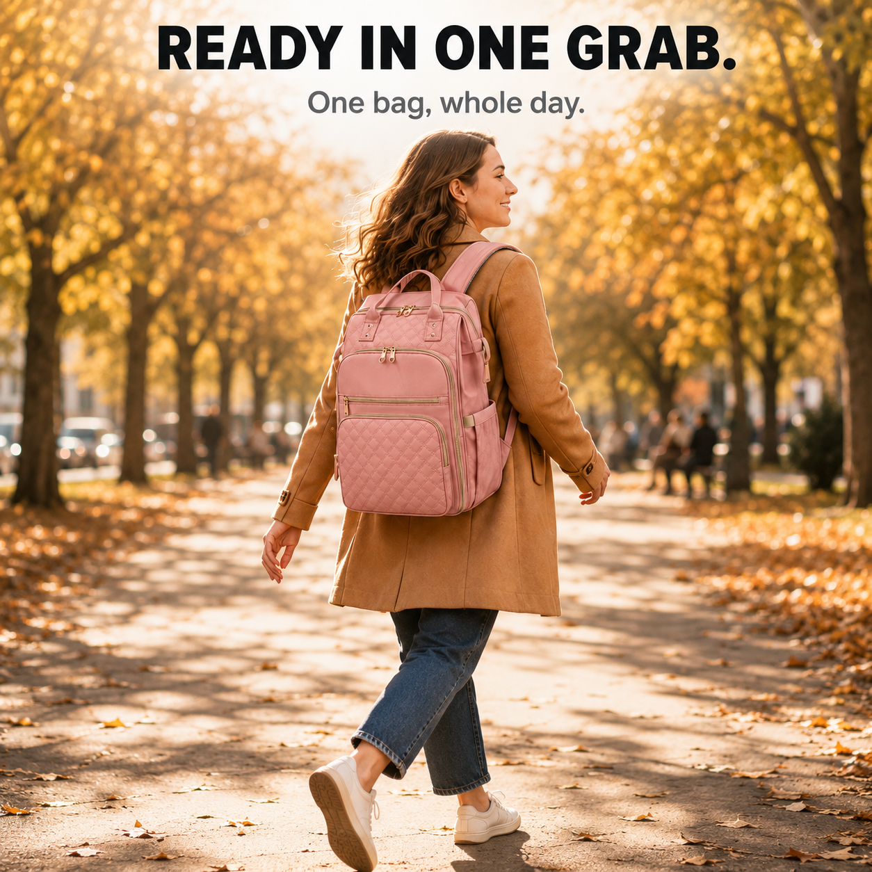 Travel Backpack Backpack with Laptop Quilted Lunch Box Set - Image 12