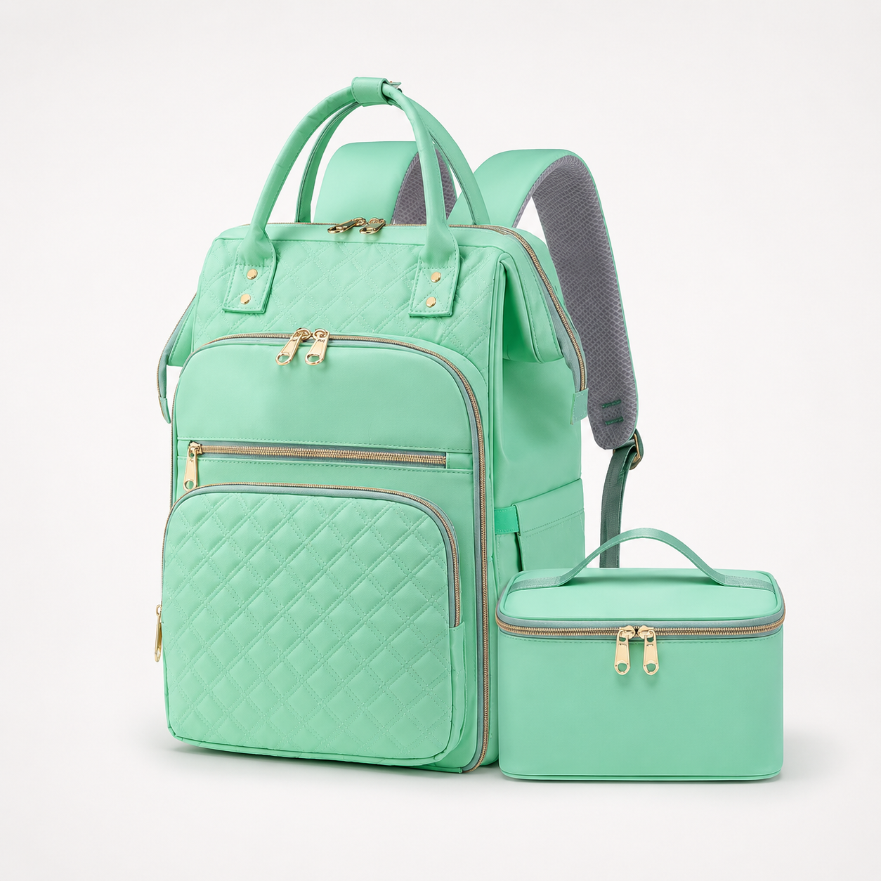 Travel Backpack Backpack with Laptop Quilted Lunch Box Set - Image 14