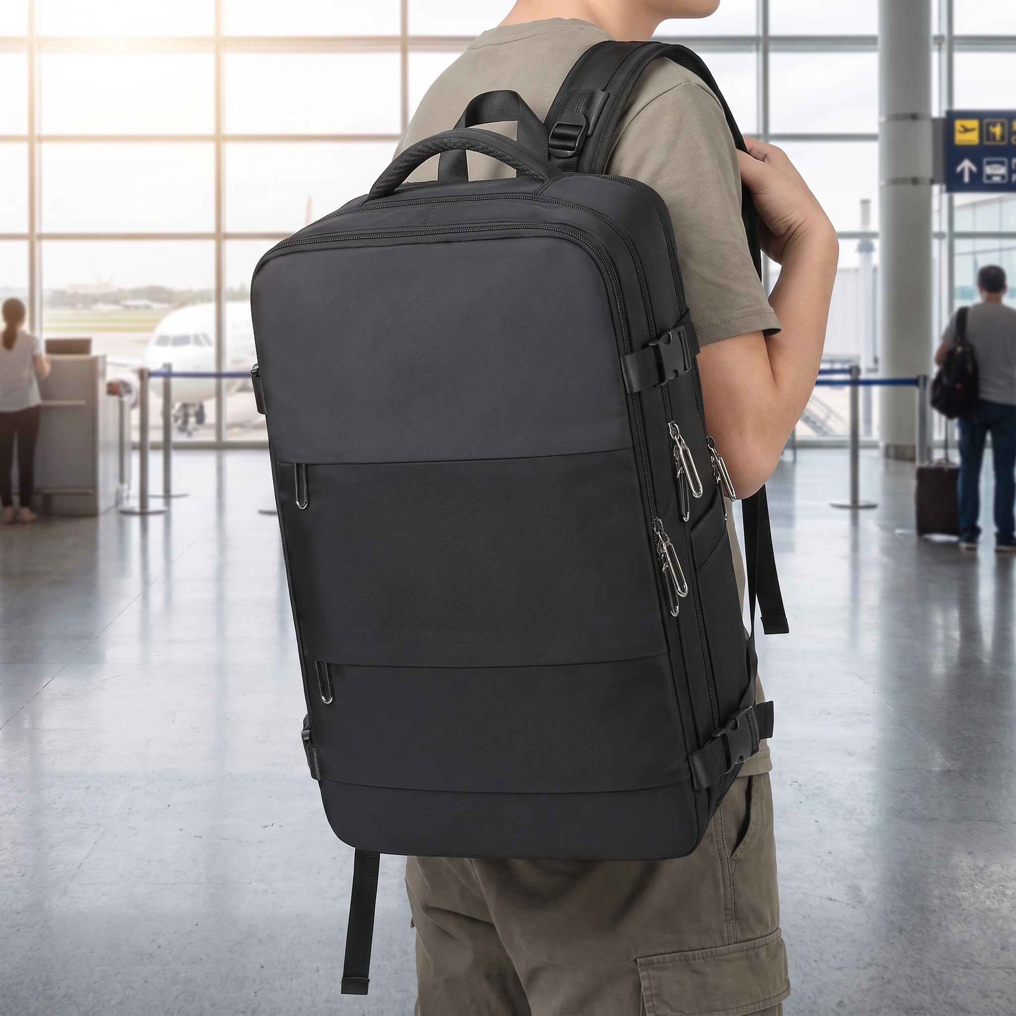 Travel Bag Durable Backpack Rectangular Design Multiple Compartments - hero