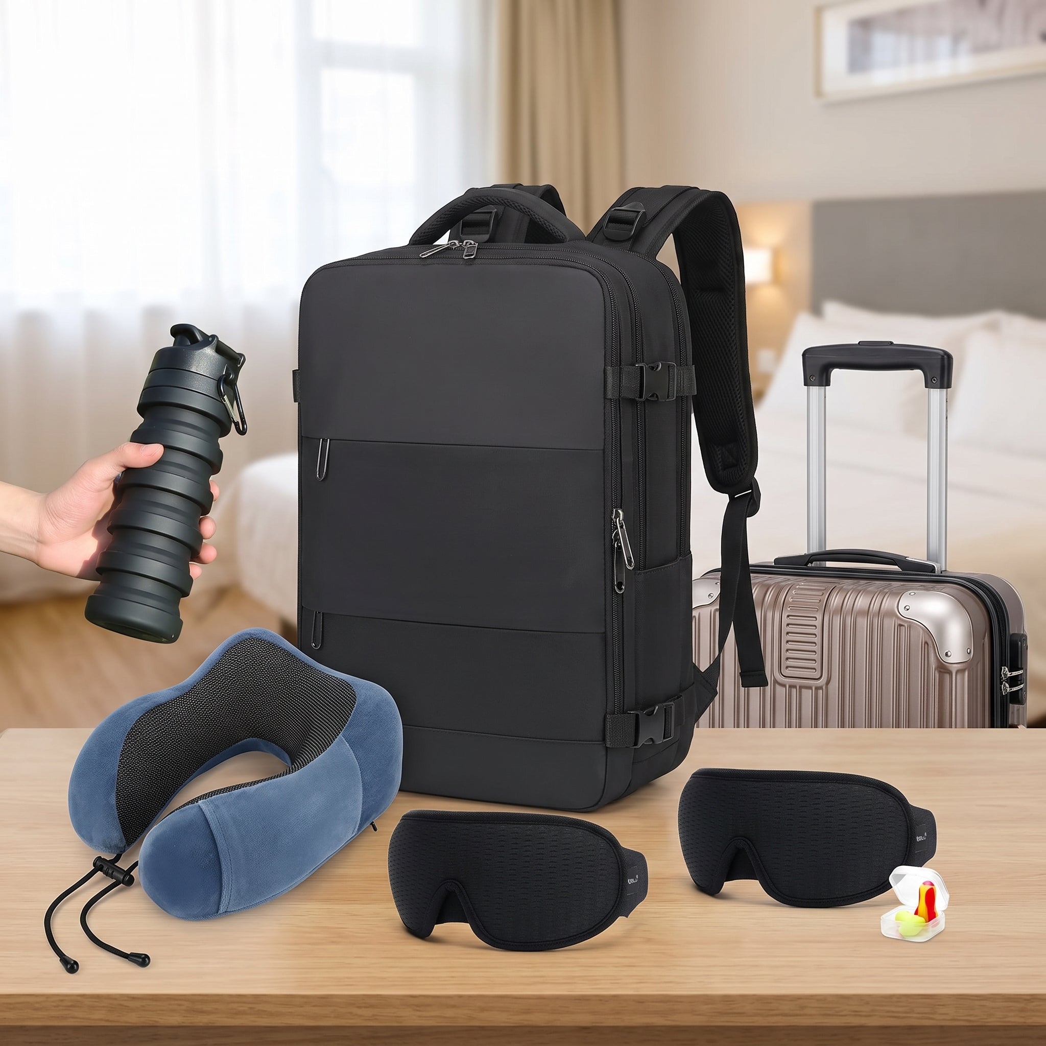 Travel Bag Durable Backpack Rectangular Design Multiple Compartments - scale