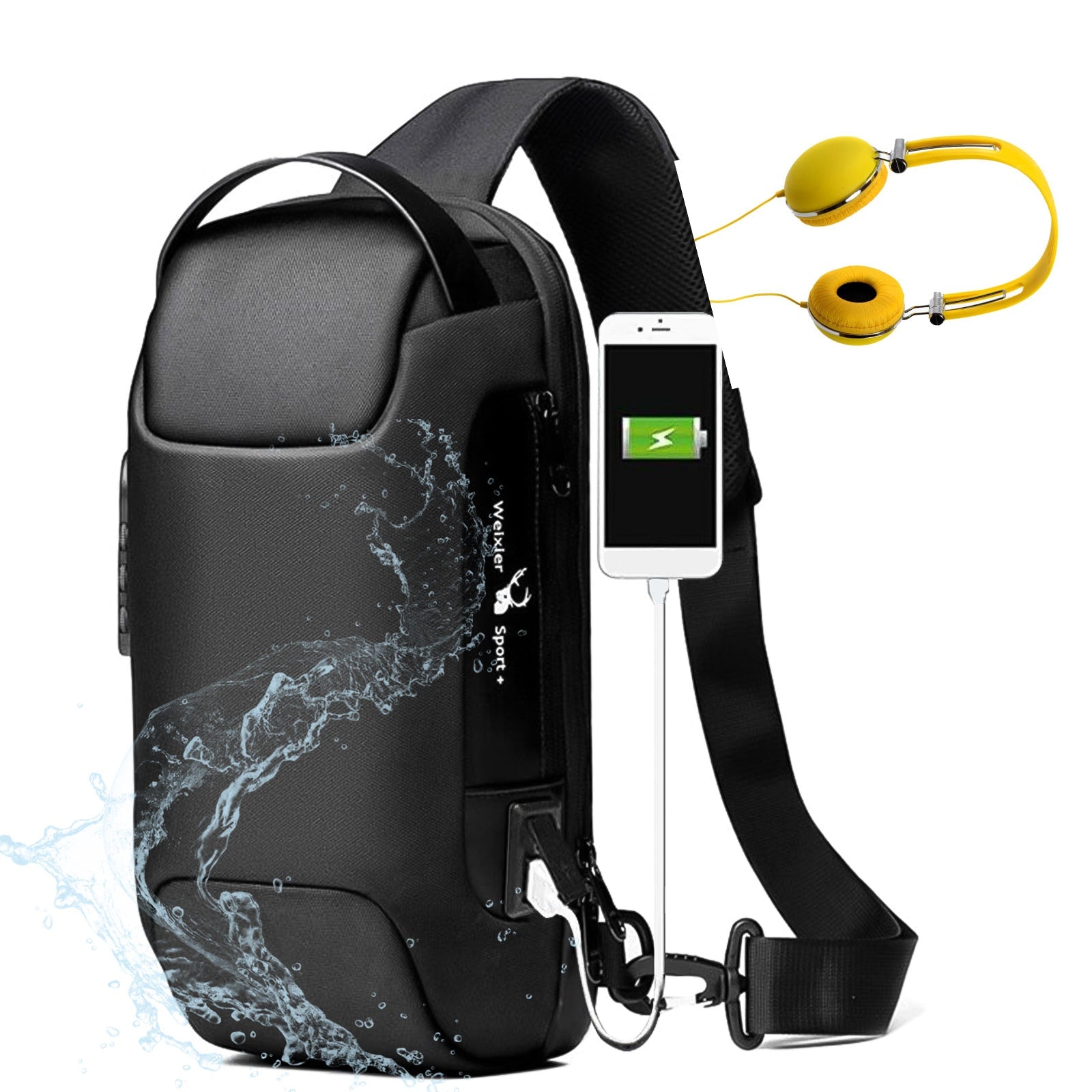 Travel Bag Crossbody Shoulder Anti Theft USB Pack - Image 4