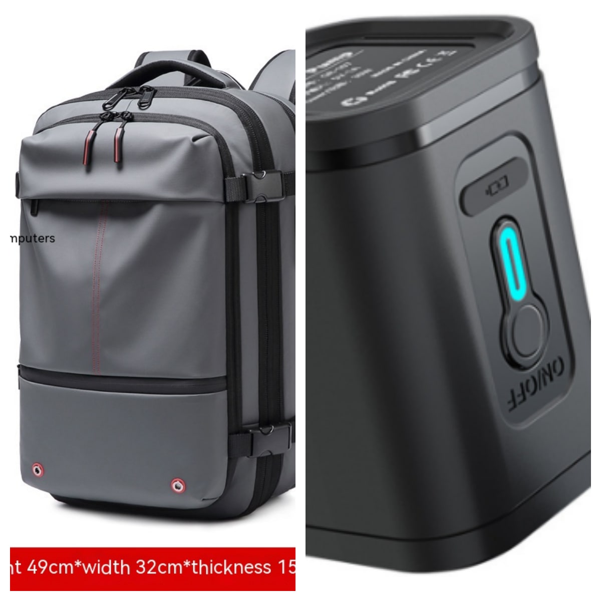 Travel Bag Durable Backpack Vacuum Pump Large Capacity Laptop - Image 6