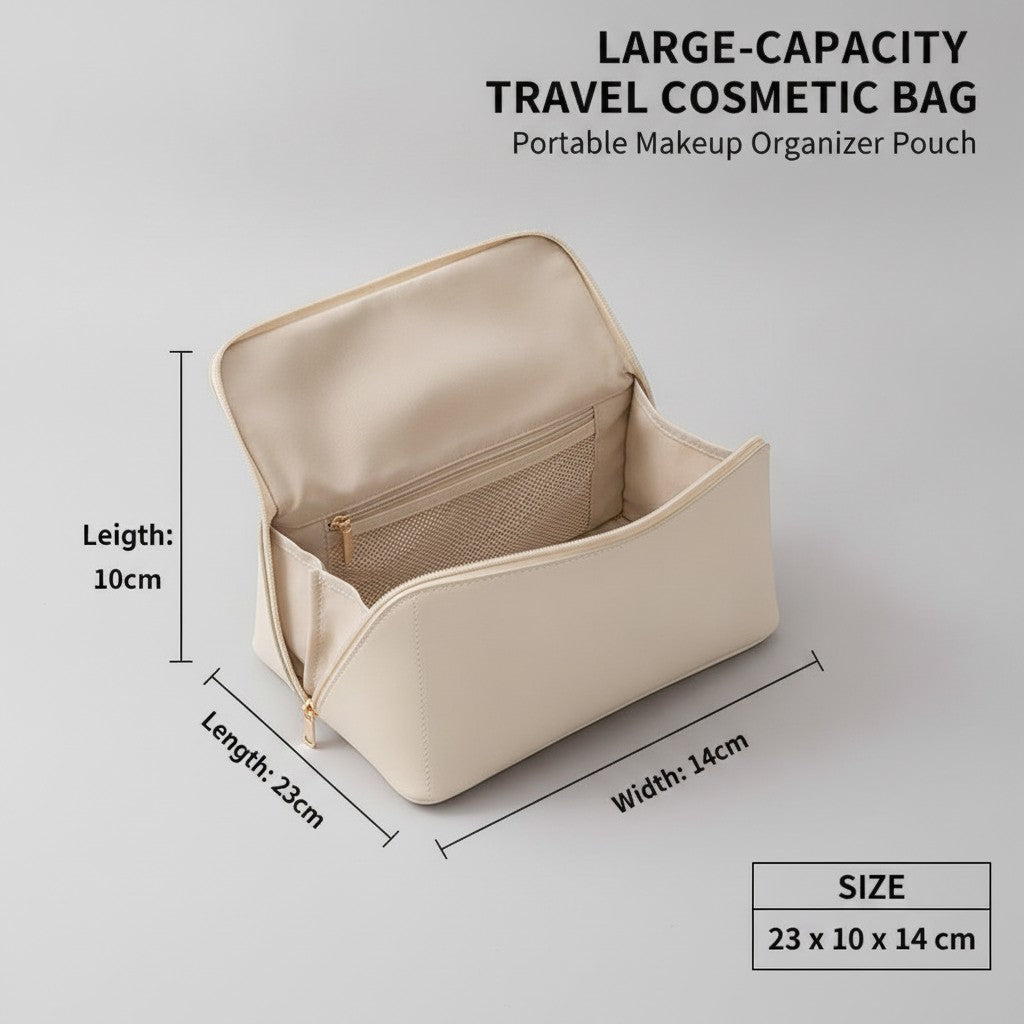 travel cosmetic bag dimensions and size guide
