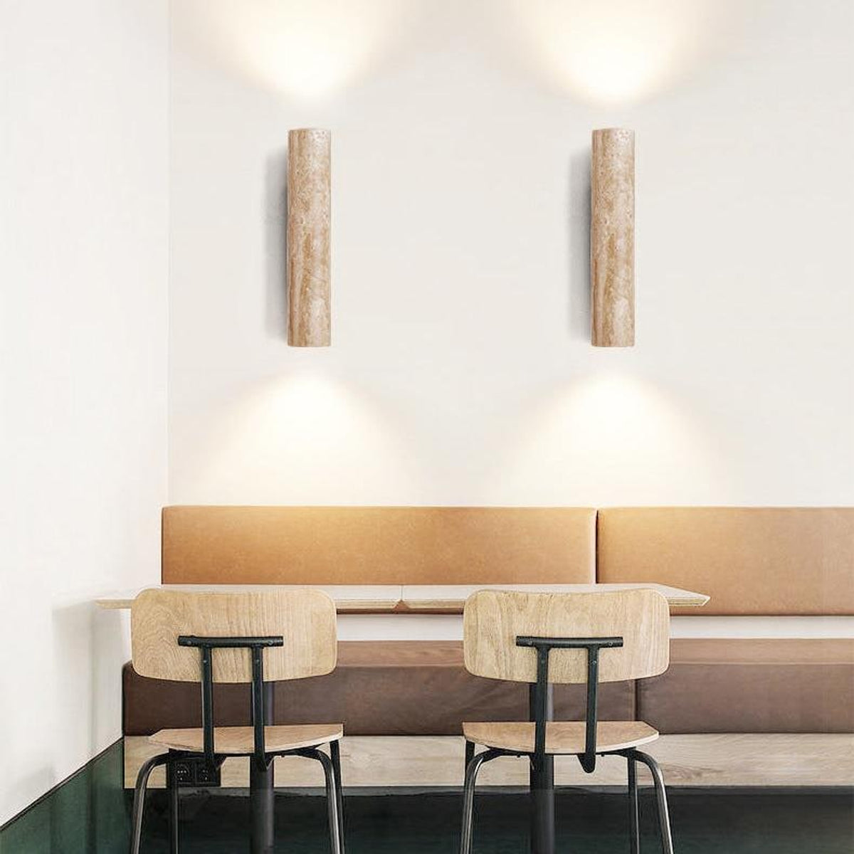 Travertine Style Hardwired LED Wall Light With Up Down Light - Image 5