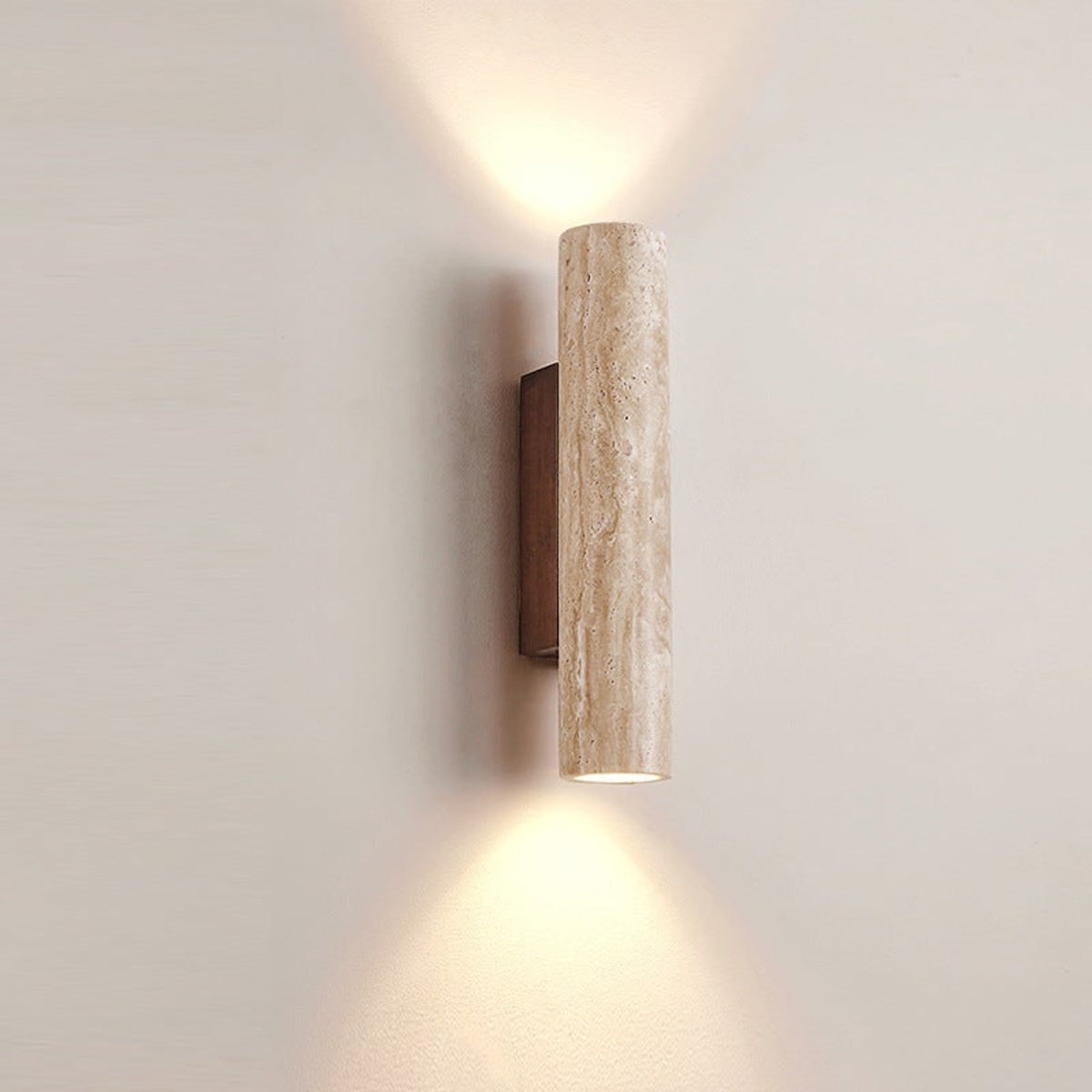 Travertine Style Hardwired LED Wall Light With Up Down Light - Image 6