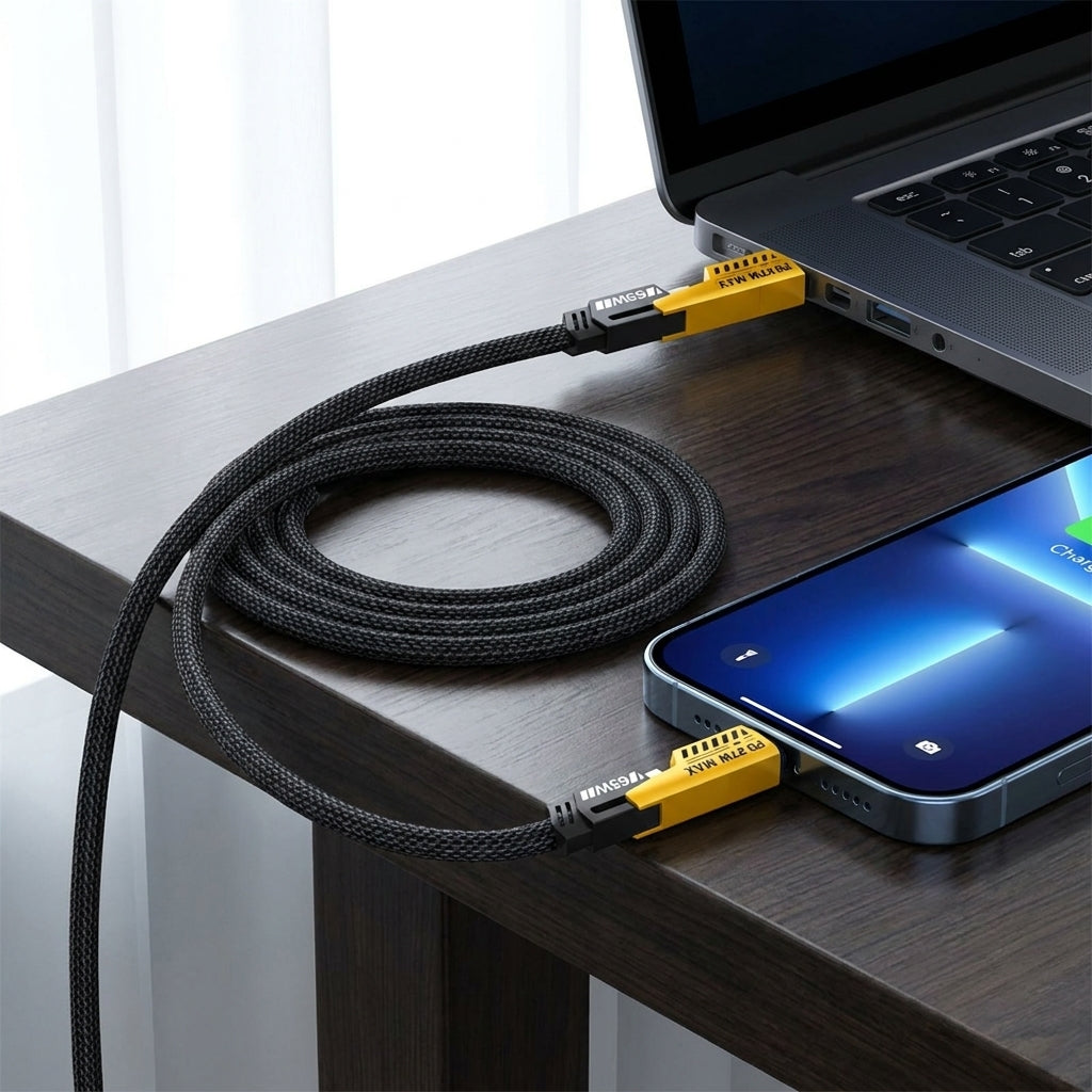 Universal Charging Cable 165w Fast Charge Braided Usb-C Usb-A - Image 3