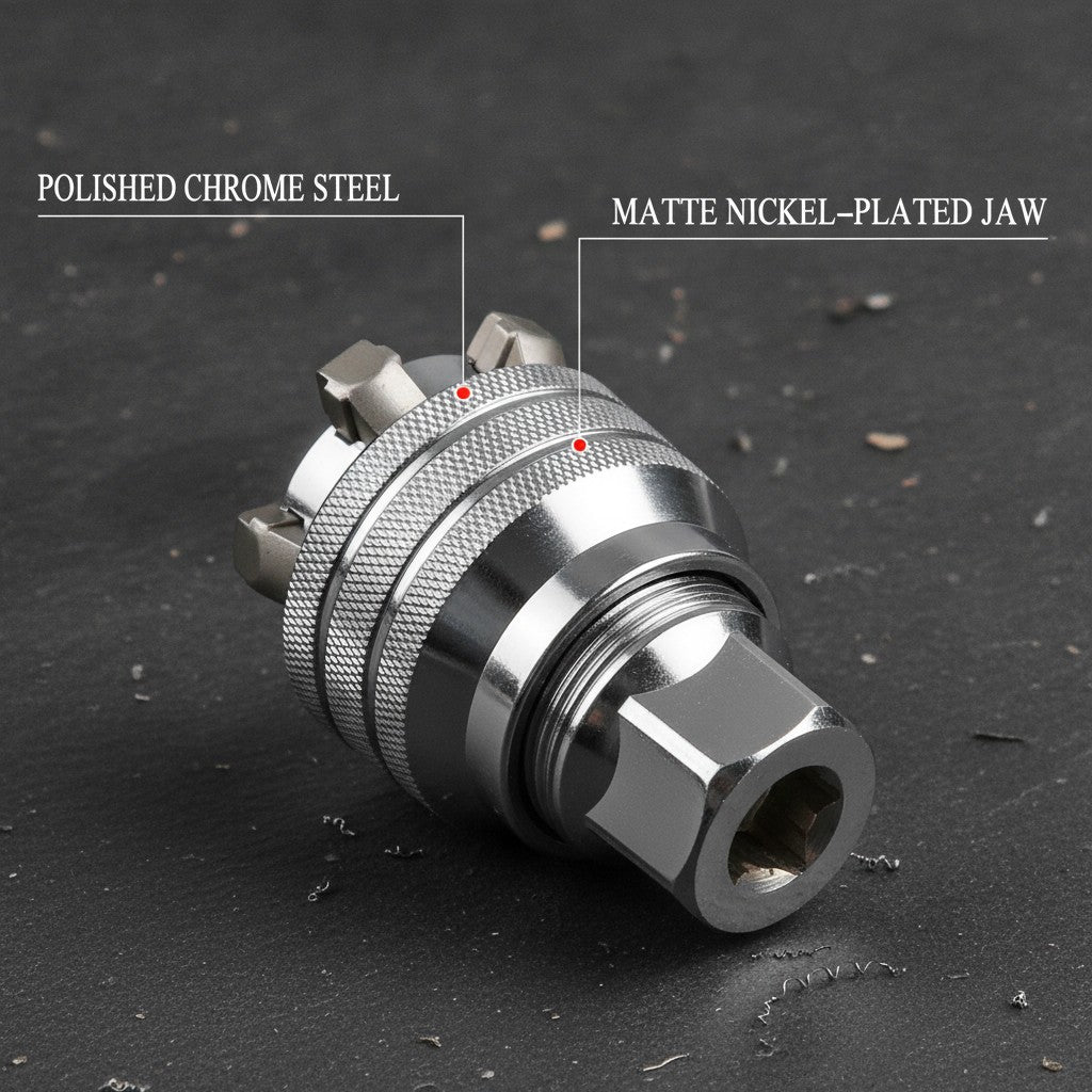 universal socket wrench close-up construction and materials