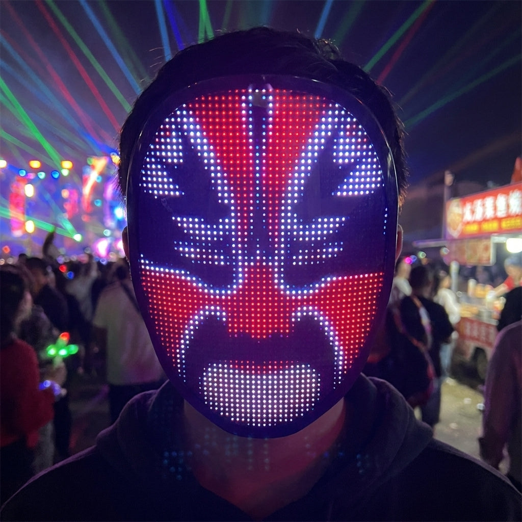 LED Mask Programmable Full Color App Controlled Halloween - Image 4