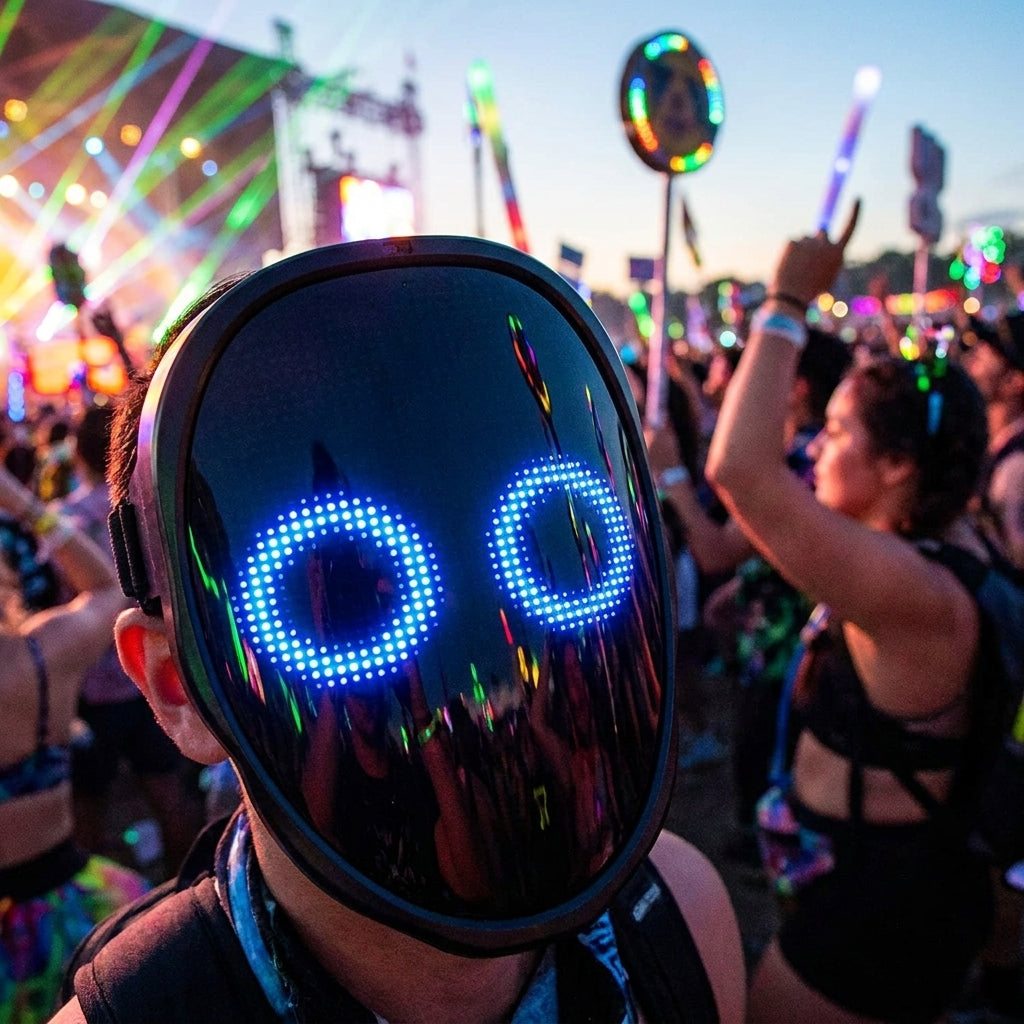 LED Mask Programmable Full Color App Controlled Halloween - Image 5
