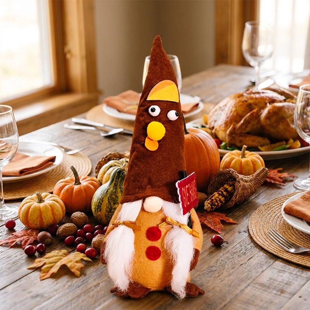 Thanksgiving Decorations Happy Thanksgiving Fall Gnome Plush Figures - Image 14