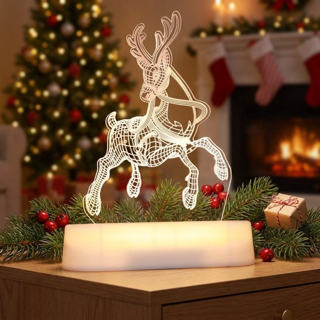 Christmas Decorations LED Night Light Acrylic Lamp 3D Design - Image 7