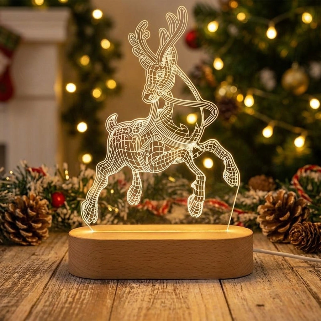 Christmas Decorations LED Night Light Acrylic Lamp 3D Design - Image 13