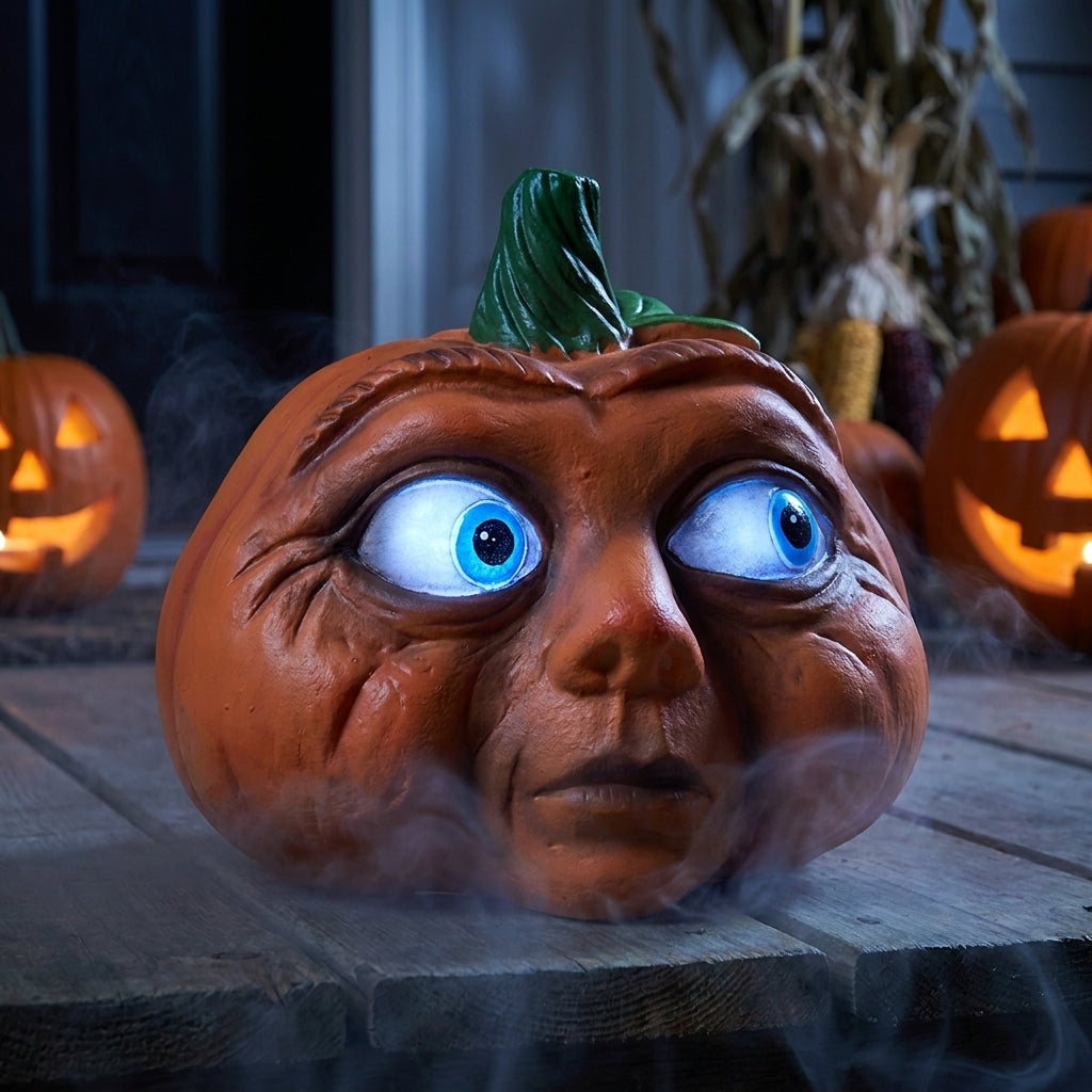 Pumpkin Decorations Halloween Decor Sculpted Figurine Orange Brown - Image 1