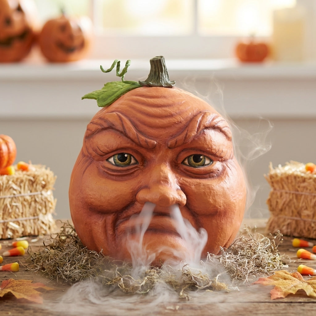 Pumpkin Decorations Halloween Decor Sculpted Figurine Orange Brown - Image 7