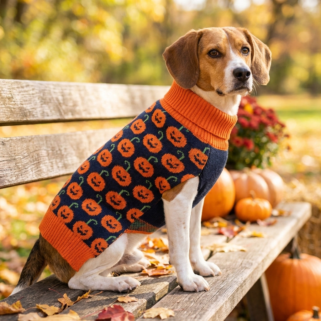 Halloween Costume Dog Sweater Knitted Striped Cozy Sweater for Dogs - Image 2