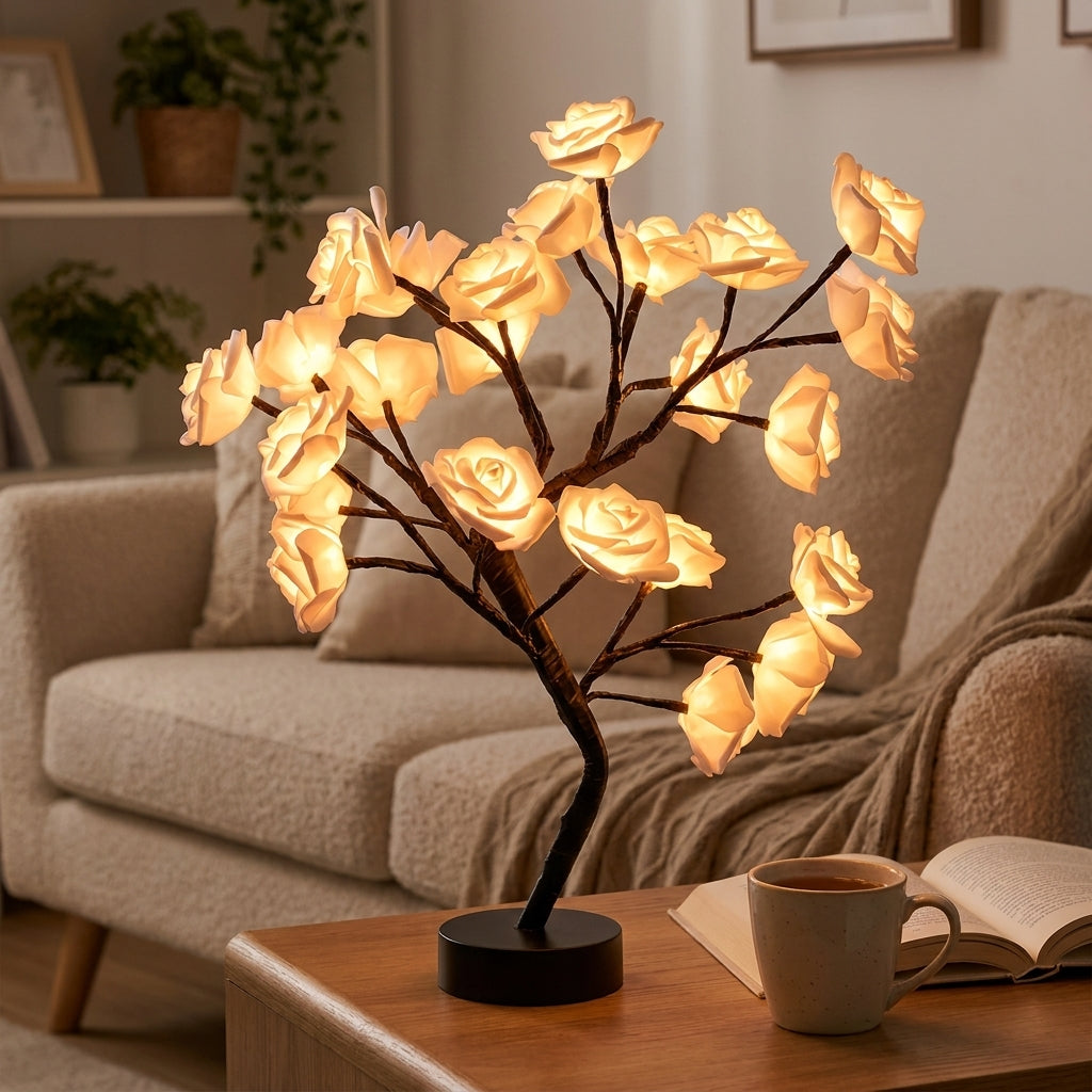 Rose Tree Lamp Decorative Flower LED Table Light - Image 11